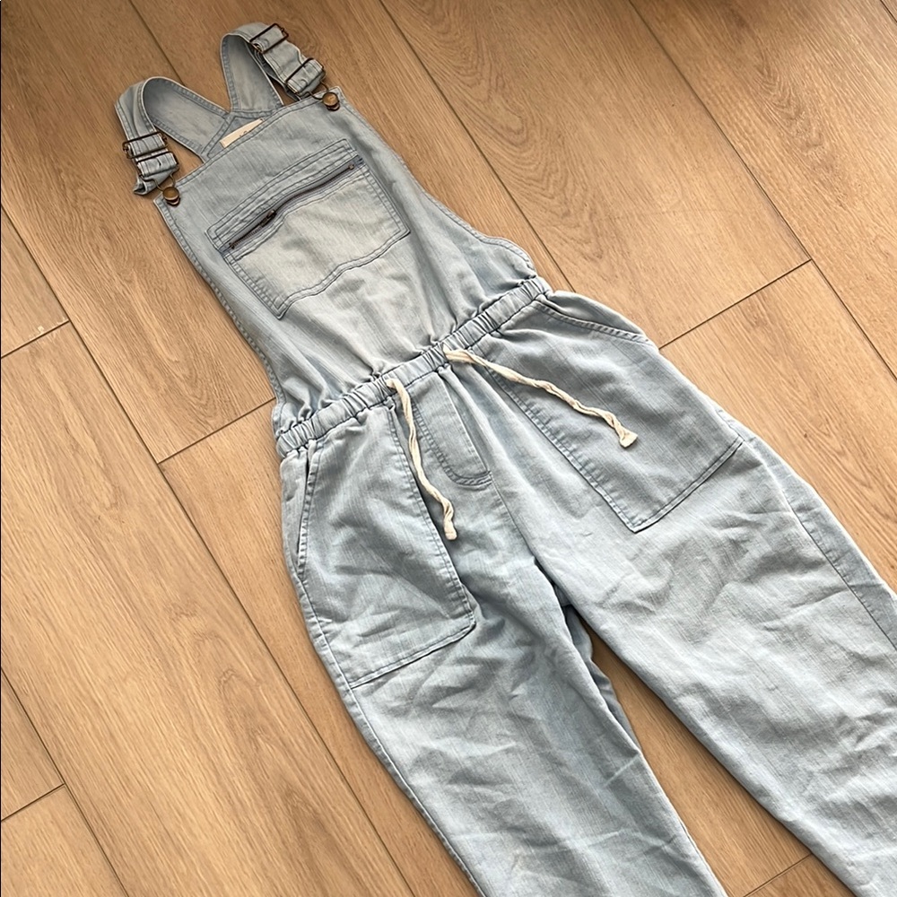 Fantastic Fawn Blue Jean Overalls Drawstring Waist Coveralls Size medium